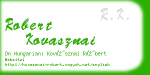 robert kovasznai business card